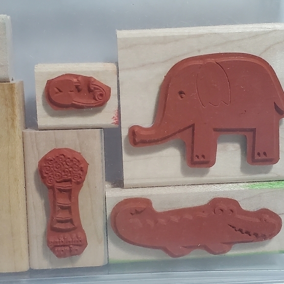 Stampin up assorted set 6 stamps animal baby floral shower card making scrapbook - Picture 6 of 6